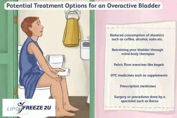 image of woman on toilet because of an overactive bladder Spalding